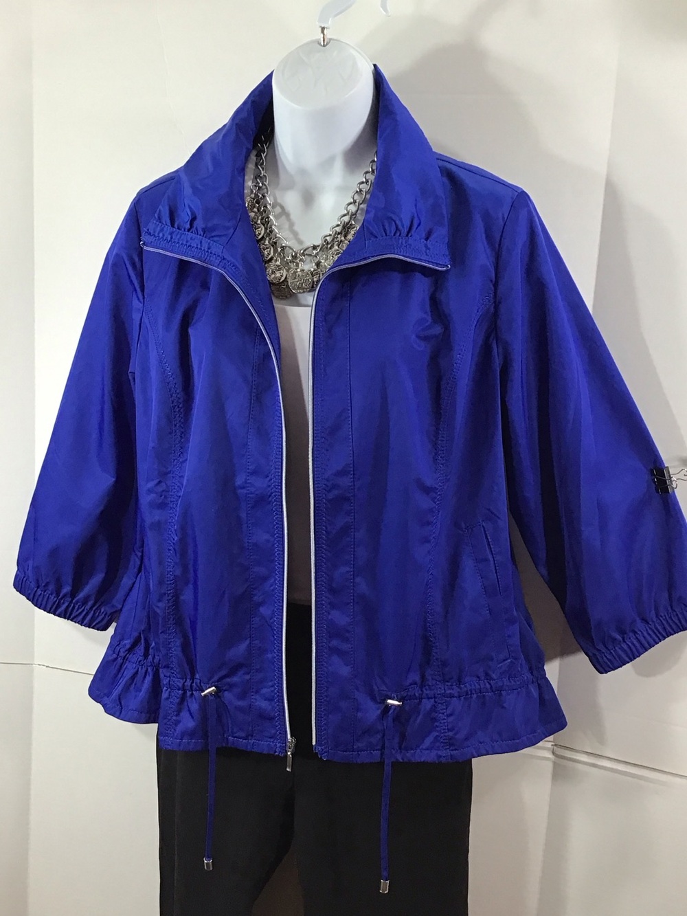 Chico’s Zenergy Royal Blue Lightweight Zip-Front hi low Jacket L